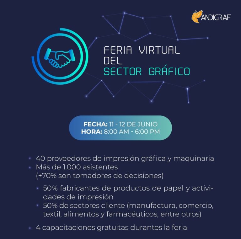 La Asociación Colombiana de la Industria de la Comunicación Gráfica, Andigraf, realizó la 1° Feria Virtual del Sector Gráfico